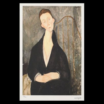 Amedeo Modigliani Hanka Zborowska, chromolithographie, 50 × 32 cm, signée en bas... Gazette Drouot