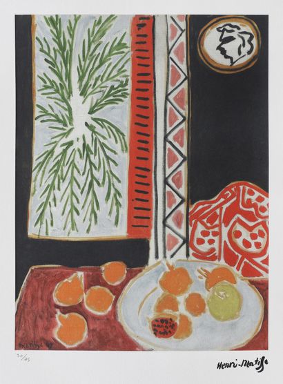 Henri MATISSE Henri Matisse, Nature morte aux grenades, chromolithographie, 44 ×... Gazette Drouot