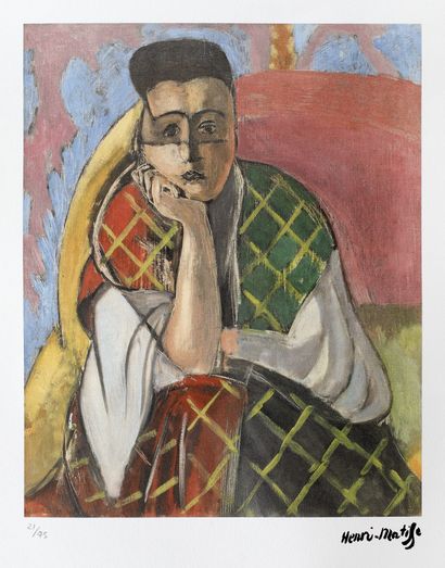Henri MATISSE Henri Matisse, Femme au voile, chromolithographie, 41 × 33 cm, signée... Gazette Drouot