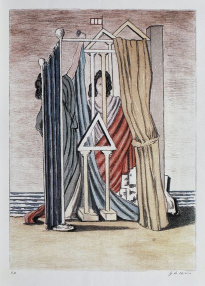 GIORGIO DE CHIRICO Giorgio de Chirico, The Vestals, chromolithography, 55 × 39 cm,... Gazette Drouot
