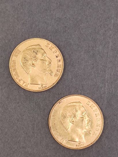 LOTde deux pièces de 50 francs Napoléon 1885...