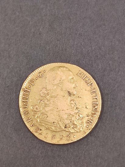 PIECE 8 escudo Charles III d’Espagne en or...
