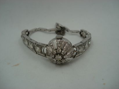 null 1 Bracelet montre de dame à clapet ELVIA Or 18kt et diamants 29,60 g