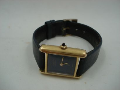 null 1 Bracelet montre Cartier en plaqué or, 21 g, boitier en plaqué or et bracelet...