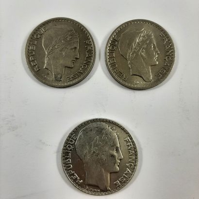 null 2 Pièces de dix francs 1948 cupro nickel 

On y joint une pièce de dix francs...