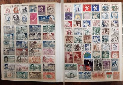 null Lot d'albums de timbres, beaucoup de timbres pour thématiques (10 classeurs...