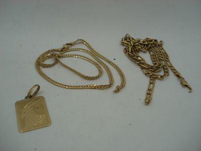 null 1 Collier Or 18kt 6,90 g maille anglaise,cassé 1 Chaîne Or 18kt 21,77 g alternée...
