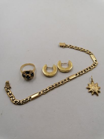 1 Ring Gold 18kt and stones 6,54 g 1 Bracelet...