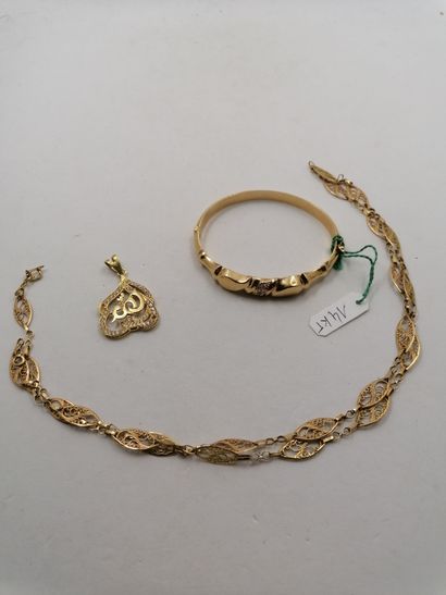 1 Bracelet Gold 14kt and stones 10,46 g 1...