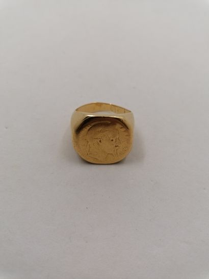 null 1 Bague Or 18kt 21,59 g chevalière 
