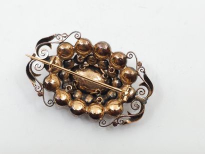 null French regionalist work XIXth century 
Brooch in yellow gold 750 mounted with...