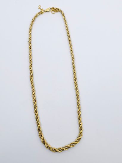 null NECKLACE twisted mesh in two-tone gold 750 
weight : 19,77 g