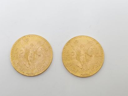 null LOT OF TWO 50 pesos gold coins
Weight : 83,36 g