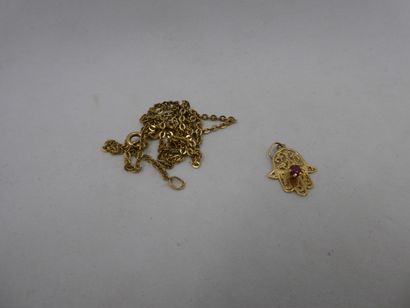 1 Chaine Or 18kt 3,09g 1 Pendentif Or 18kt...