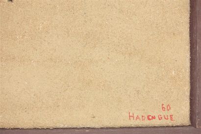 null Sébastien HADENGUE (1932).
Sans titre, 60
Technique mixte sur toile, signée...
