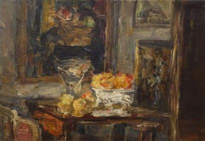 null Léon LEHMANN (1873-1953).
Nature morte
Huile sur toile, signée en bas vers le...