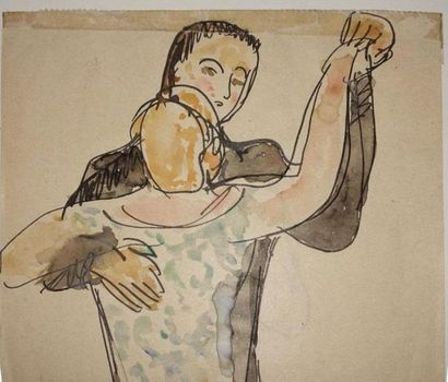 null Pierre DEVAL (1897-1993).
La danse, 1935
Aquarelle et encre de Chine, signée...