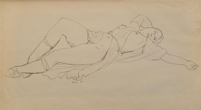 null Pierre DEVAL (1897-1993).
Étude de modèle, 1926
Dessin à la plume, signé et...