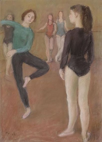 null Pierre DEVAL (1897-1993).
Danseuses du Châtelet, 1950
Pastel, signé en bas à...