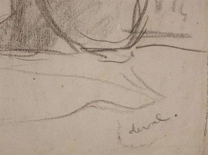null Pierre DEVAL (1897-1993).
Femme au tricot
Dessin au fusain, signé en bas à droite.
Haut....