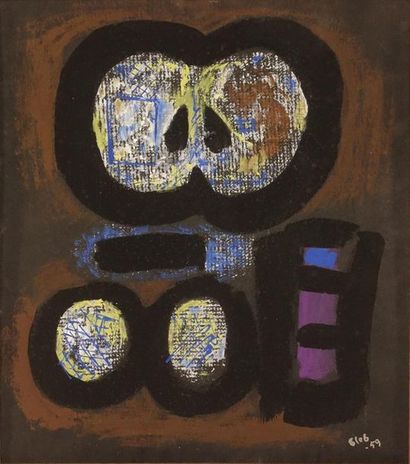 null Thomas GLEB (1912-1991).
Composition abstraite
Technique mixte, signée et datée...