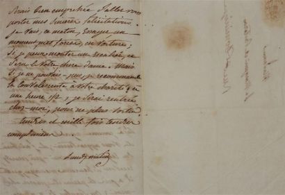  CHATEAUBRIAND François-René de. Lettre autographe signée à la marquise de Casteras....