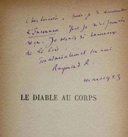 null RADIGUET Raymond. Le Diable au corps. Roman. Paris, Bernard Grasset, 1923 ;...