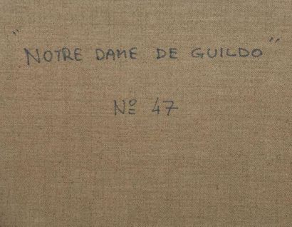 null André BOURRIÉ (né en 1936).
Notre Dame de Guildo, n° 47.
Huile sur toile, signée...