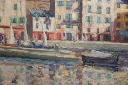 null Hendricus BERN-KLENE (1870-1930).
St Tropez, n° 16.
Huile sur toile, signée...