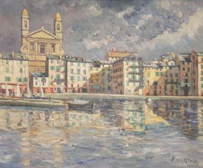 null Hendricus BERN-KLENE (1870-1930).
St Tropez, n° 16.
Huile sur toile, signée...