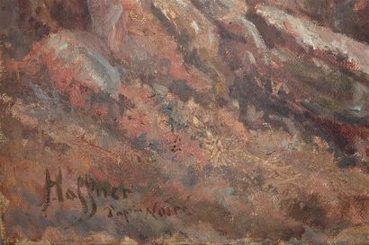 null Albert HAFFNER (1846-1930), d'après Noiré.
Paysage orientaliste.
Huile sur toile,...