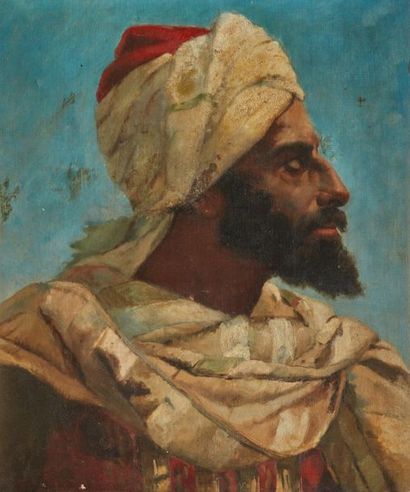 null École orientaliste.
Portrait d'homme au turban.
Huile sur toile.
(Restaurations)
Haut....