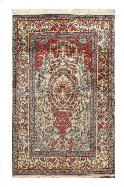 null Tapis Tebriz (chaîne et trame en coton, velours en laine), Nord-ouest de la...