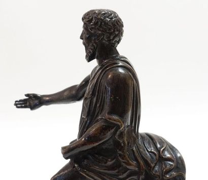 null École italienne du XVIIIe siècle.
Marc-Aurèle.
Élément en bronze d'après la...