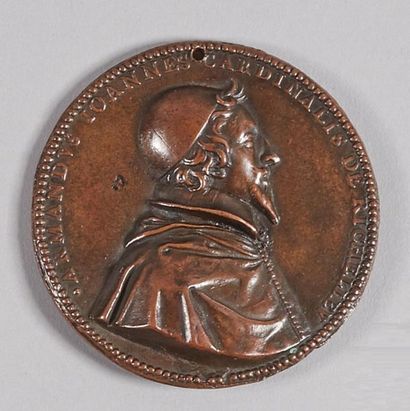 null Armand Jean, cardinal de RICHELIEU (1585-1642). Médaille. Warin. 1630. Buste...