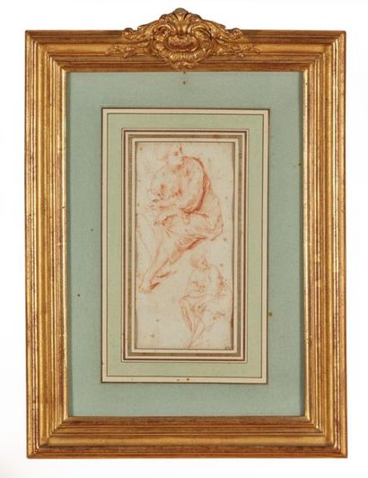 null Attribué à Jean-Baptiste PATER (1695-1736).
Figure de femme assise. 
Deux études...