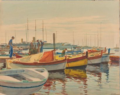 Tony MINARTZ (1870-1944).
Barques au port,...