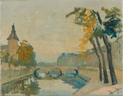 null Tony MINARTZ (1870-1944). 
 The Seine in Paris.

Oil on canvas, bears the stamp...