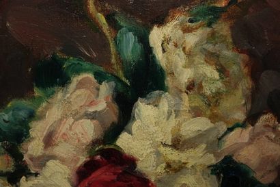 null André THOMAS (20th century). 
 Bouquet of flowers.
Oil on canvas, signed lower...