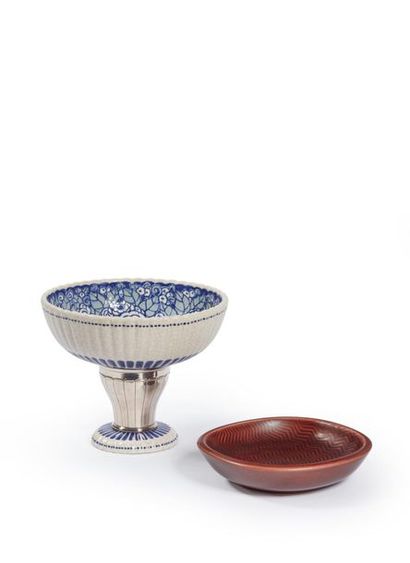 null Nils THORSSON (1898-1975) for ALUMINIA (Denmark). 
 Ceramic bowl, Marselis series,...