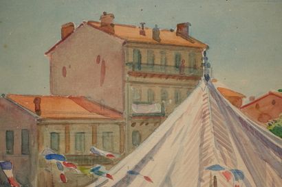 null Tony MINARTZ (1870-1944). 
 Le cirque, Menton?

Watercolour, signed lower right,...