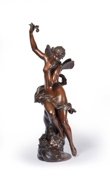Lucien PALLEZ (1853-1933). 
 Le Rêve.
Bronze...