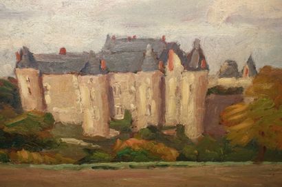 null Abel LAUVRAY (1870-1950).
Le Château de Luynes.
Huile sur carton marouflé sur...