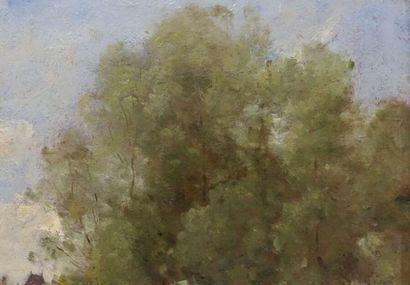 null Paul-Désiré TROUILLEBERT (1829-1900). 
 Landscape.
Oil on canvas, signed lower...