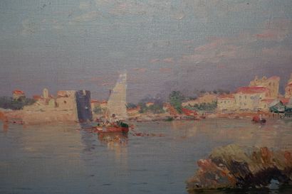 null François NARDI (1861-1936). 
 Coast.
Oil on canvas, signed lower right.
Top....