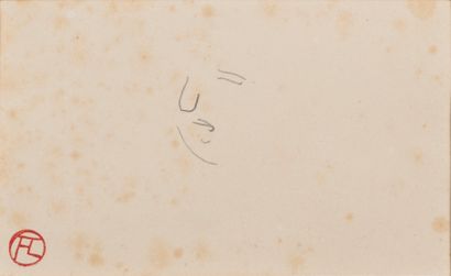 null Henri de TOULOUSE-LAUTREC (1864-1901). 
 Sketch.
1892.
Pencil lead on paper.
Stamp...