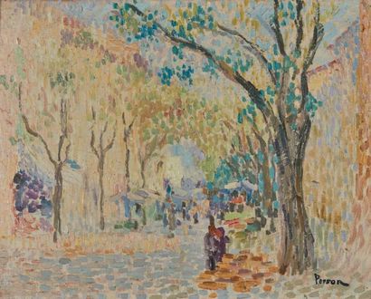 Henri PERSON (1876-1926).
Boulevard des Batignolles.
Huile...