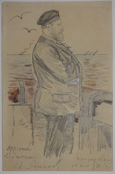 null Maurice Bonvoisin dit MARS (1849-1912).
- Charles Gounod au bord du rivage.
Dessin...