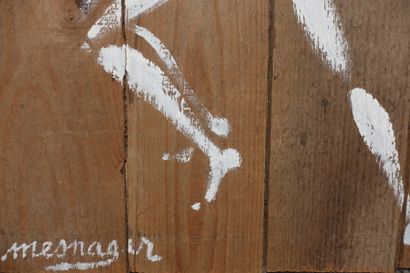 null Jérôme MESNAGER (né en 1961).
Tango.
Acrylique sur palissade de bois, signée...