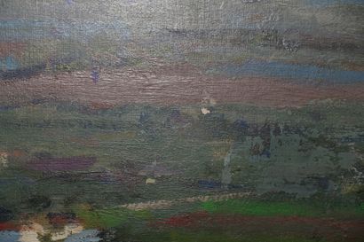 null Jules-Léon FLANDRIN (Corenc 1871-1947 Paris). 
 The valley of Grésivaudan. 
Oil...